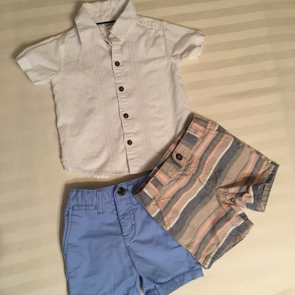 summer/ spring button up with shorts 18m